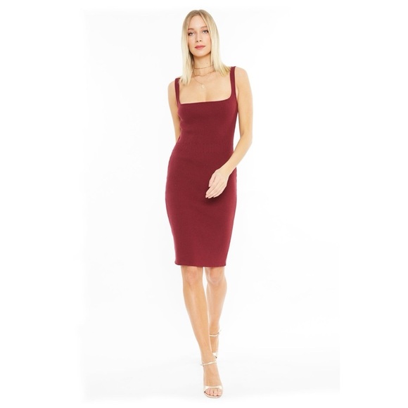 NWT 4S3NNA Bodycon Ariana Dress in Burgundy - Picture 4 of 10